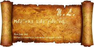 Márki Lóránt névjegykártya