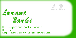 lorant marki business card